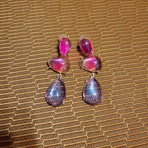 3 Tier Pink Dangle Earrings